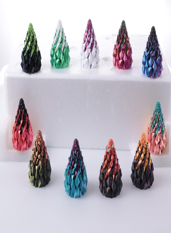 Yonaso 2 Pack Impossible Cone,Spiral Cone Fidget Toys - Christmas Pine Cone Design with 2-Tier Stackable Spirals,3D Printed Desk Decor for Anxiety Relief, Cool Office Gift Set for Adults&Kids - Image 5